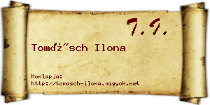 Tomásch Ilona névjegykártya